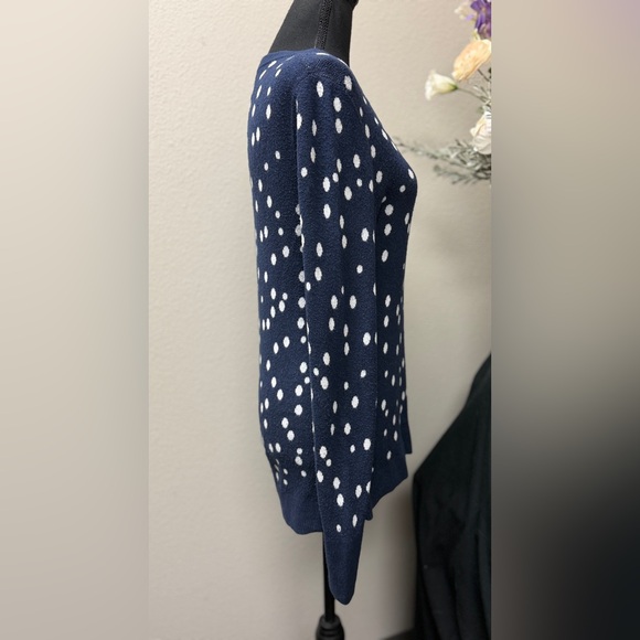 A New Day Blue and White Polka Dot Knit Sweater Size L - Picture 3 of 9